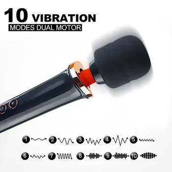 Huge Magic Wand Vibrator for Women Masturbator Body Massager 10 Speed Vibrators Clitoris Stimulation Sex Toys For Adult Products 3