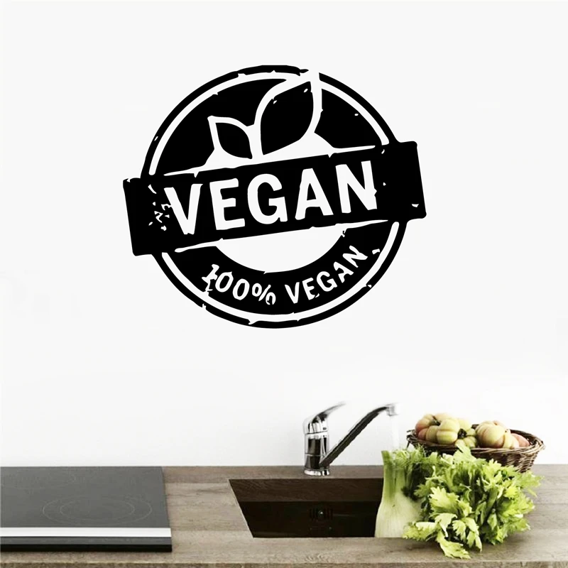 

Vegetable Nature Flora Food Health Life Wall Art Decals Home Decor Vegan Power Vinyl Wall Sticker Kitchen Room Decoration lw497