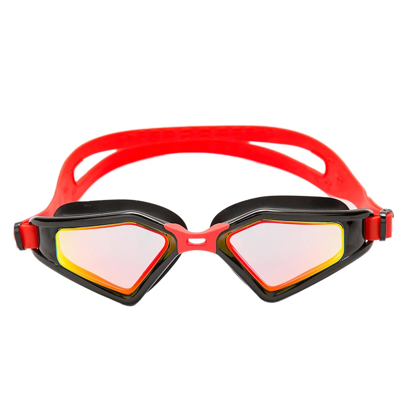 Профессиональные очки, анти-туман, УФ-защита, регулируемые плавательные очки для мужчин и женщин, водонепроницаемые силиконовые очки, очки - Цвет: Красный