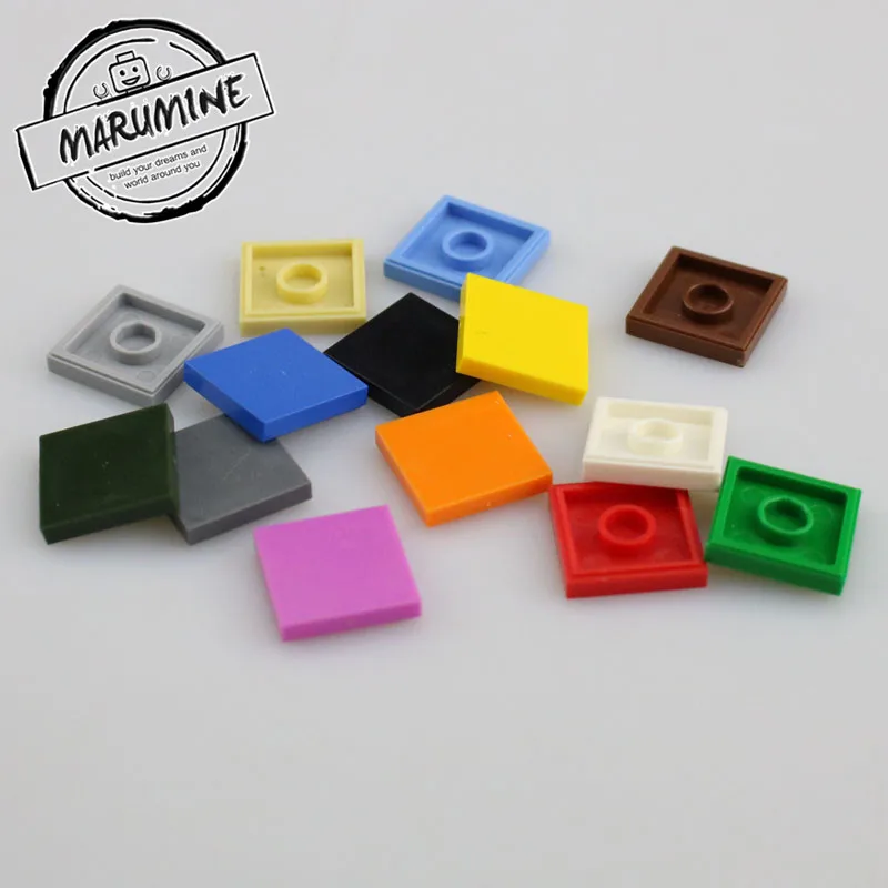3-5 color mixed MARUMINE строительные блоки 2x2 плитка 3068 MOC совместимые частичные маленькие классические кирпичики город DIY Развивающие игрушки для детей - Цвет: 3-5 color mixed