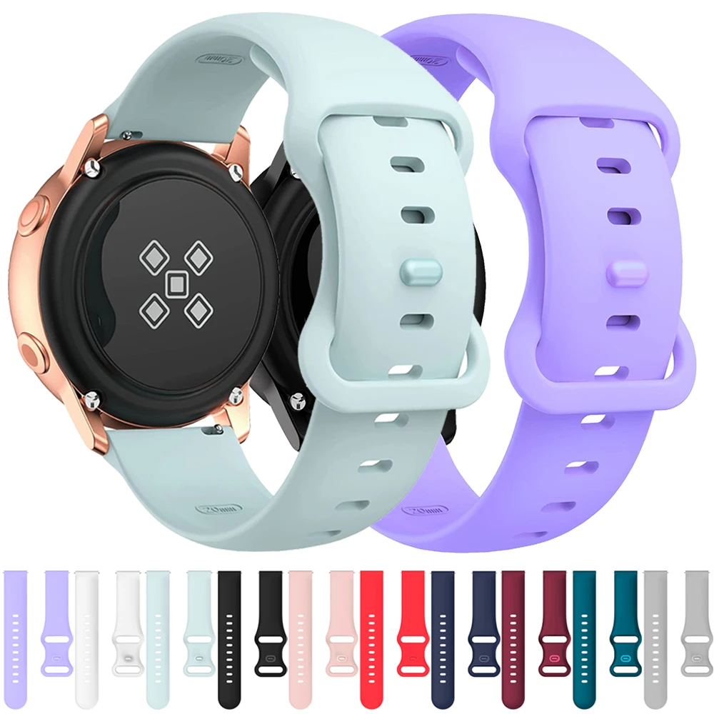 

Ремешок силиконовый для Samsung Galaxy Watch 3 41 мм 45 мм 40 мм 44 мм, браслет для мужчин и женщин, 20 мм 22 мм