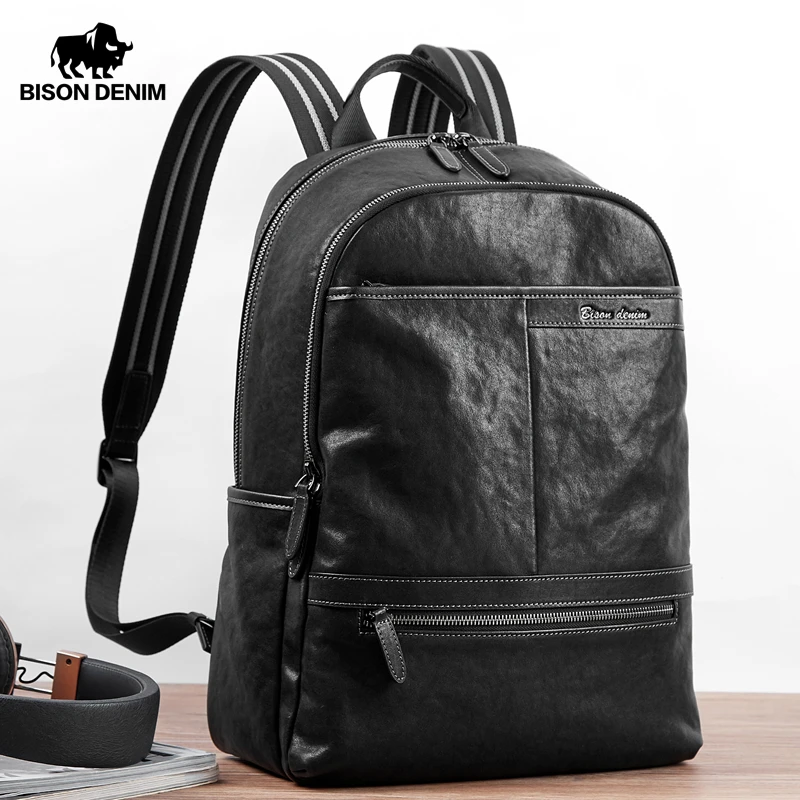BISON DENIM рюкзак из натуральной кожи с растительным дублением 15 дюймов сумка для