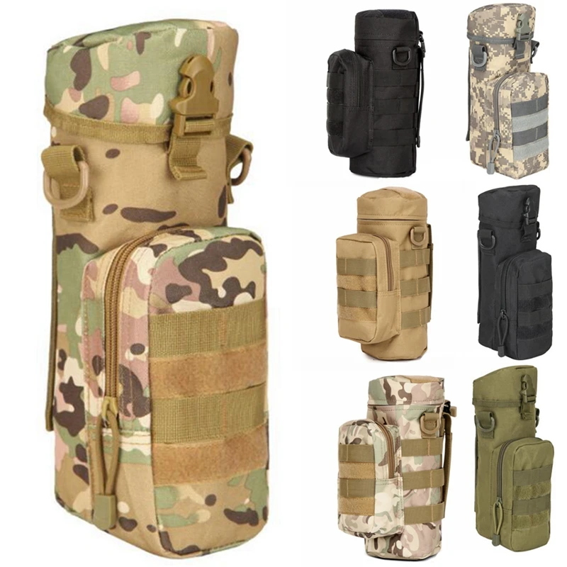 

Tactical Water Bottles Pouch Military MOLLE Attachment Kettle Holder Bag Drinks Carrier Case for Cycling Hiking Camping Climbing