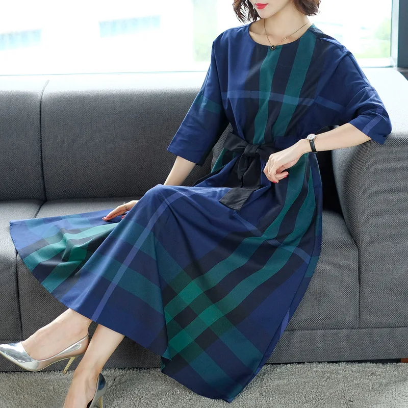 

2019 New Style WOMEN'S Dress Spring Clothing Dress Mid-length Large Size Kuotaitai Autumn Nobility French Retro Skirt Fashion