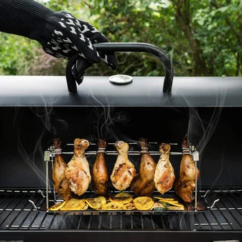 

Stainless Steel Upright Chicken Roaster Rack With Bowl Tin Non-stick Cooking Tools Baking Pan Barbecue Grilling BBQ Accessories