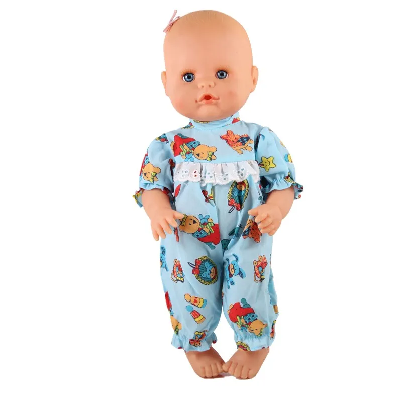 blue bear jumpsuit Новое поступление 6 стилей белое пальто розовые штаны наряды для 13 дюймов кукольная одежда 35 см Nenuco Ropa Accesorios Nenuco y su Hermanita - Цвет: blue bear jumpsuit