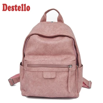 

New Fashion PU Teenager Girls Backpacks Popular Small Pink School Backpack 2020 High Quality Casual Bag Simple Delicate Backpack