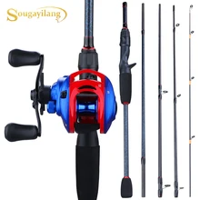 Sougayilang, новинка, комбо, 1,8-2,4 м, портативная 5 секционная удочка для литья и 13+ 1bb, 7,0: 1, Передаточное отношение, катушка для приманки, Рыболовный набор