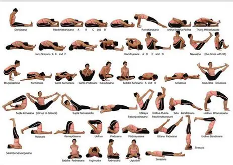 Лот стиль выбрать Упражнения Йога Ashtanga Таблица позы здоровье Искусство Печать