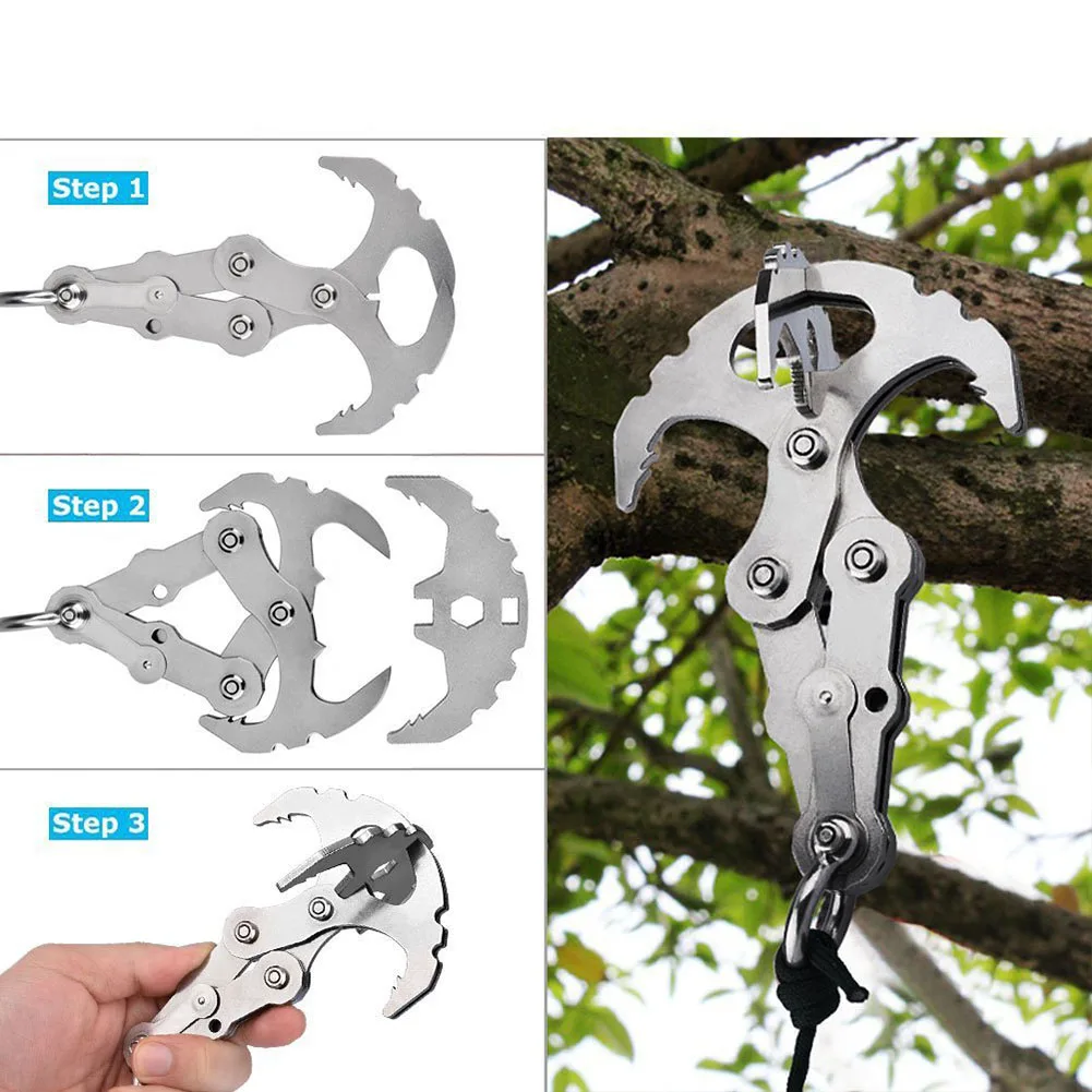 

Grapping Hook Gravitative Rock Climbing Equipment Climb Rope Survival Carabiner Stainless Steel Harness THJ99