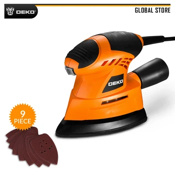 

DEKO TMMS01 130W NEW Mouse Sander Dust Exhaust Mouse Sander Easy to Use with 9 Sheets of Sandpaper