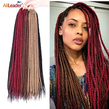 

Alileader Cheap Crochet Box Braids Hair Ombre Brown Grey Synthetic Box Braids Hair Afro Synthetic Braids Hairs For Black Women
