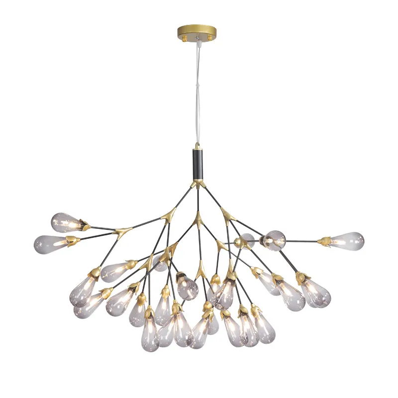 

Firefly LED Chandelier Lights Nordic Creative Romantic Tree Branch Glass Hanging Lamp For Home Hotel Cafe Art Decoration G4 Lamp
