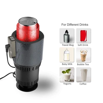

2-In-1 Car Cup Cooler Warmer, Auto Cooling and Heating Cup Holder, for Water Coffee Beverage Milk Warmer Heater Cooler Fits in C