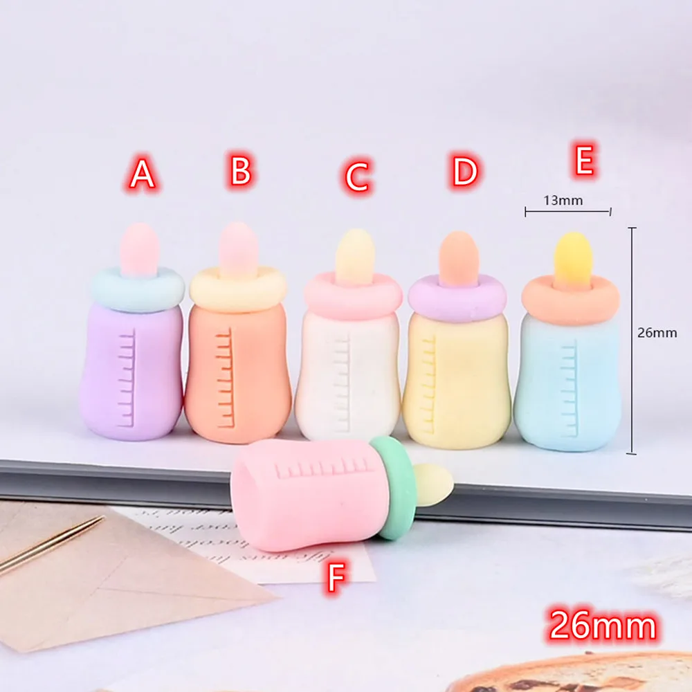 

Resin Charms Cabochons 3D Feeding Bottle 10pcs Colorful Flatback Cabochon Beads for DIY Scrapbooking Phonecase Crafts
