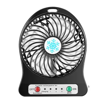 

Portable Mini LED Fan Air Cooler Battery Operated USB Charging Desktop 3 Mode Speed Regulation LED Lighting Function