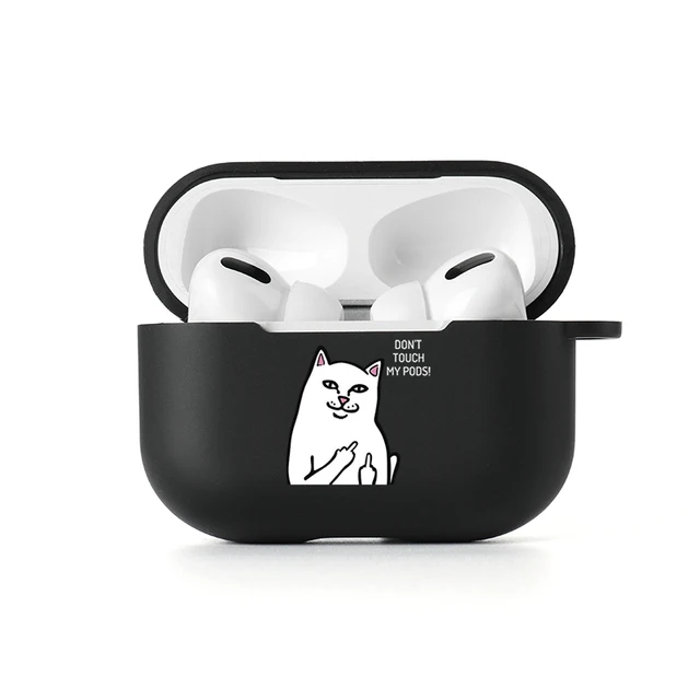 Case For Apple Airpods Pro Cases Slogan Simple Text Dont Touch Airpods 3 2 Silicon Black Earphone Cover For Air pod Pro Capa Bag 1388