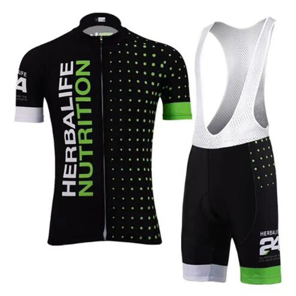 Herbalife Велоспорт Джерси комплект черный короткий рукав велосипедная Одежда Майо MTB нагрудник шорты костюм велосипед спортивная одежда Ropa Ciclismo - Цвет: suits 3