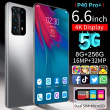 P40 Pro + najnowszy smartfon Android 10.0 8GB RAM 256GB ROM 5000mAh Deca Core CPU telefon komórkowy 6.6