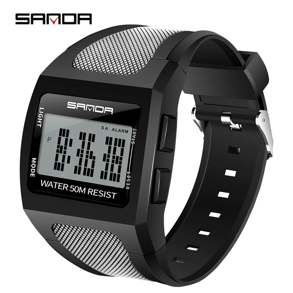 

SANDA Fashion Digital Watch Men Multifunction 50M Waterproof Electronic Watch Men's Square Watches for Casual Sport Montre Homme