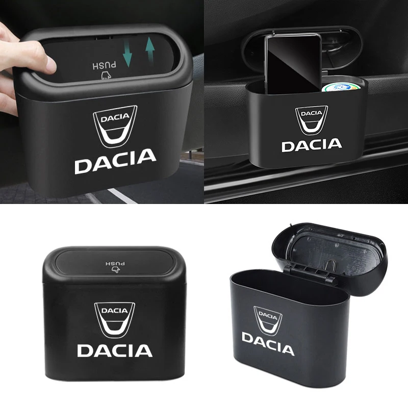 1pcs car trash can hanging storage box interior accessories For Dacia Duster Logan Sandero Lodgy