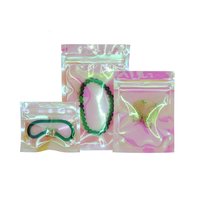 clear iridescent bag