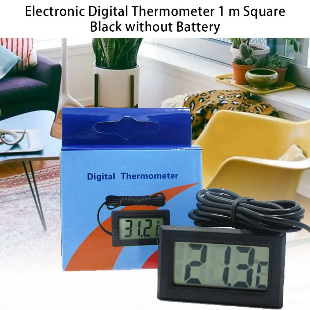 LCD Digital Thermometer Without Battery Freezer Mini Thermometer Indoor Outdoor Electronic Thermometer With Sensor