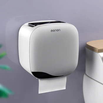 

Wall Mounted Toilet Paper Holder Waterproof Tissue Box Multifunction Storage Box for Bathroom Portable Toilet Paper Holder