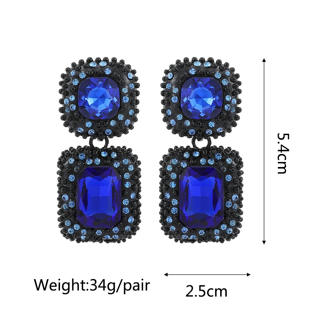 Ztech Blue Series Cute Crystal Earrings Women Popular Europe Style Korean Jewelry Geometric Christmas Gifts Wholesale Pendientes