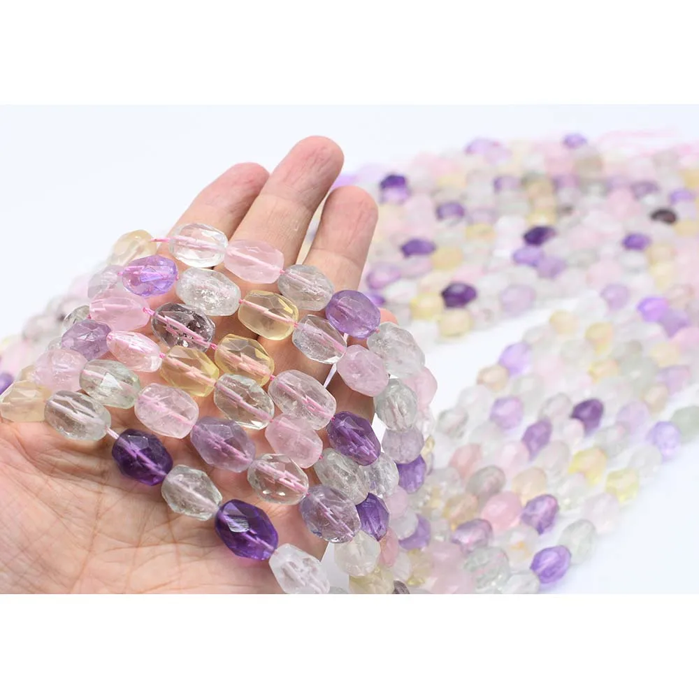 12x16mm AA Natural Faceted colorfull Crystal irregular Oval Stone Beads For DIY necklace bracelet jewelry make 15 