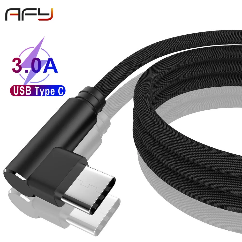 REZ Тип-C кабель 90 градусов быстрая зарядка USB L Форма данных шнур Зарядное