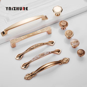 Gold Door Handles Wardrobe Drawer Pulls Kitchen Cabinet Knobs and Handles Fittings for Furniture Handles Hardware Accessories