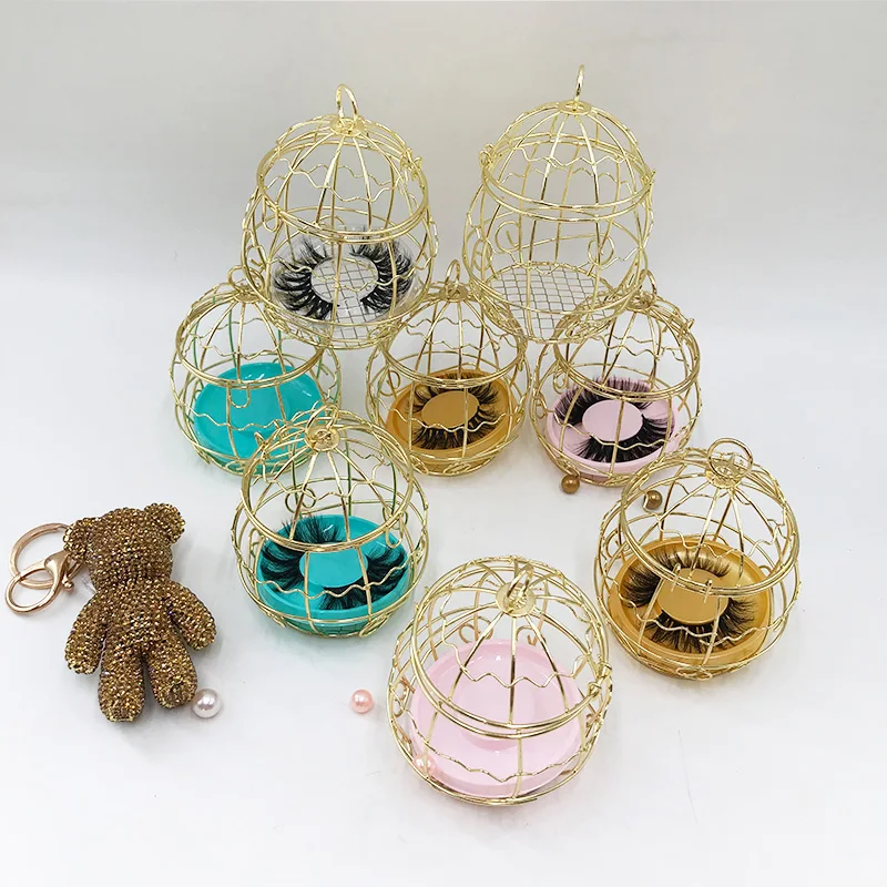 2021 Nuovo Arrivo Vuoto Birdcage Forma Scatole Personalizzate Naturale Morbido 5D Finto Visone Ciglia Confezione Unica Ciglia