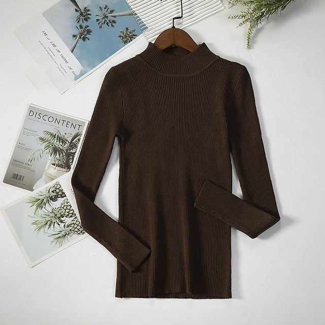 Autumn Winter Basic Turtleneck Sweaters Women Knitting Bottoming Sweaters Warm Pullovers Slim Long Sleeve Tops Female