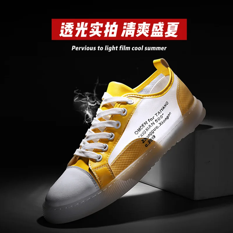 

Breathable Mesh Sports Footwear Crystal Jelly Bottom Students Trendy Shoes Summer New Style Skate Shoes Men's Korean-style White