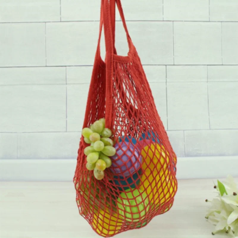 Eco-Friendly Reusable Cotton Mesh Grocery Tote Bag