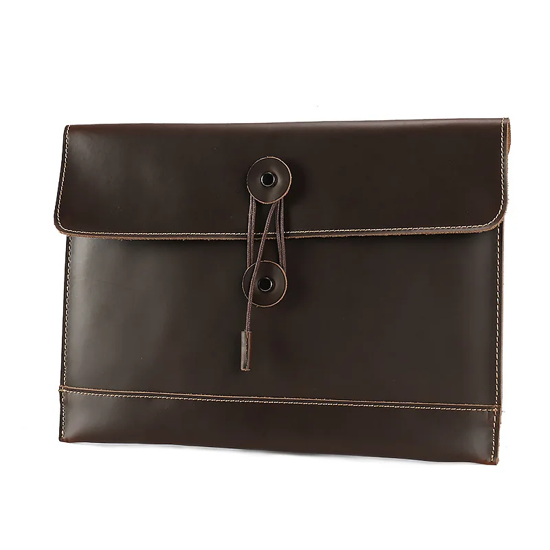 

Envelope Clutch Bag for 13.3 Inch Tablet PC Office Meetings A4 File Data Bag Wear-resisting Cow Leather Day Clutches Dress Hard