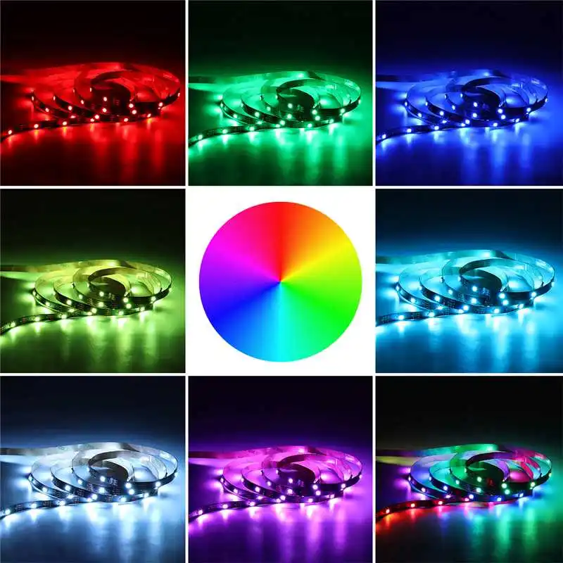 DC5V WS2812B bluetooth USB Светодиодные ленты приложение контроллер RGB индивидуально адресуемых 1/2/3/5M Светодиодные ленты светильник пикселей тест-полосок в наборе
