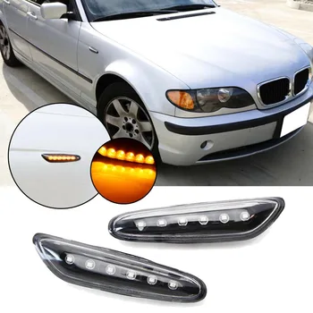 

2 PCS Black/Clear Front Side Marker Lamps W/ Amber LED Lights For BMW 1 3 5 X Series High Quality Car Lights
