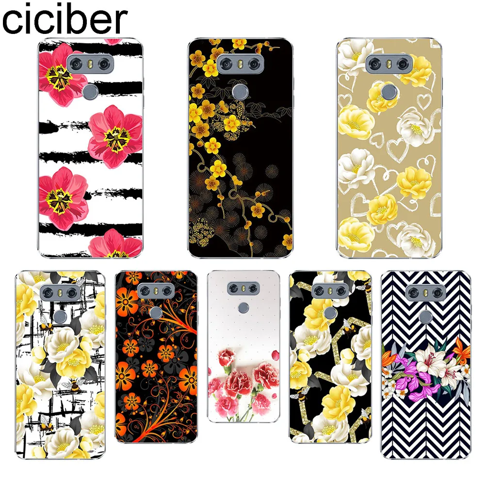 

ciciber Flowers for LG G6 G7 G5 G4 V30 V35 V40 V20 THINQ Soft TPU Phone Case for LG K10 K8 K7 K4 2018 2017 K9 K11 + Cover Fundas