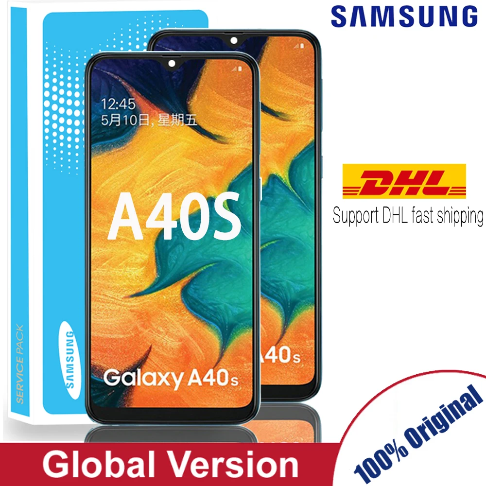 

Original Amoled LCD Display For Samsung Galaxy A40s A3050 A3058 LCD Display Touch Screen Digitizer Glass Assembly Repair Parts