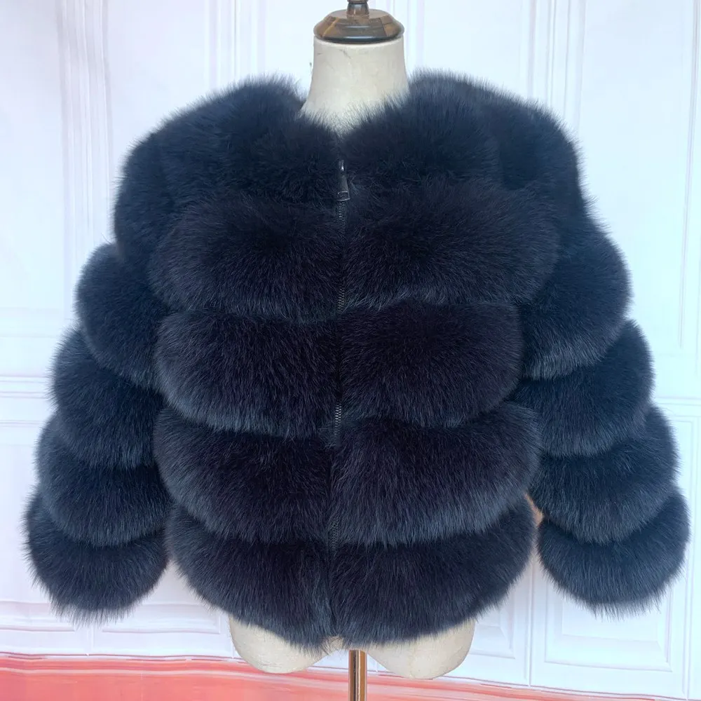 NEW style real fur coat 100% natural fur jacket female winter warm leather fox fur coat high quality fur vest Free shipping long puffer