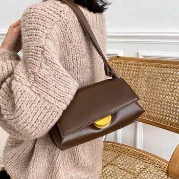 

2020 New Fashion Women's Bag Solid Color Single Shoulder Phone Package Simple Crossbody Leather Female Casual Pack C350