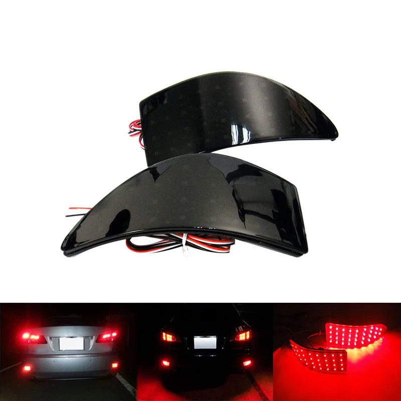  for Lexus IS250 IS350 2006-2013 Smoke LED Rear Bumper Brake Light Lamps 33-SMD Rear Brake Light - 4000301584851