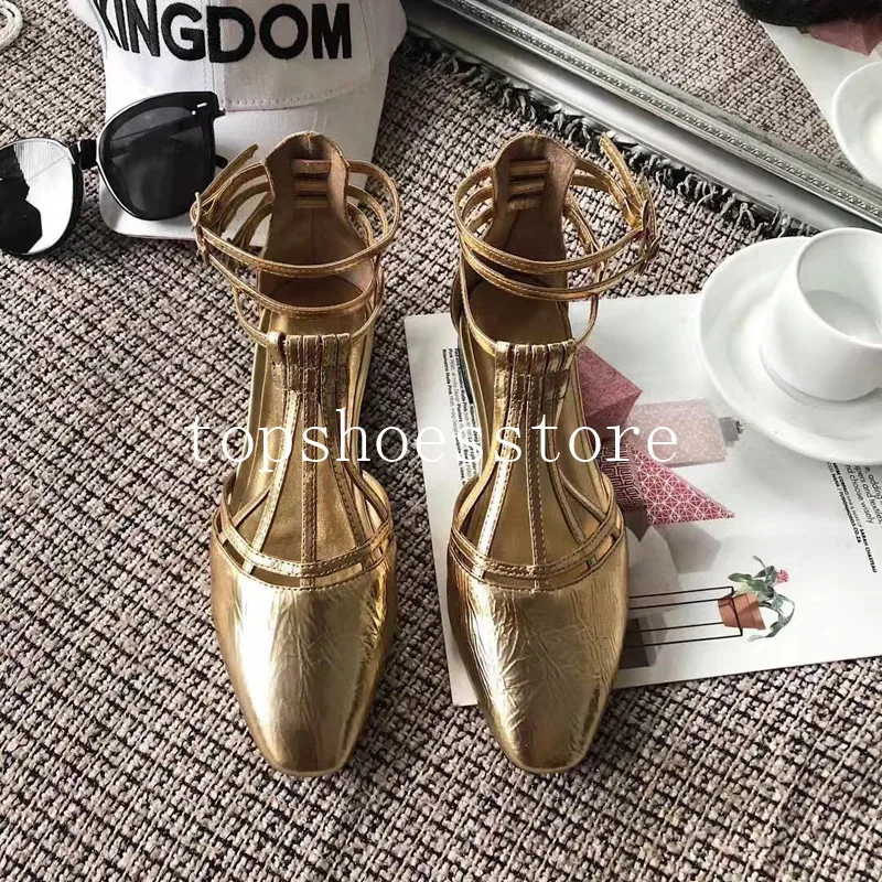 

women sandals women genuine leather gold shoes fashion brand ladies flat shoes lady pumps designer summer shoes women