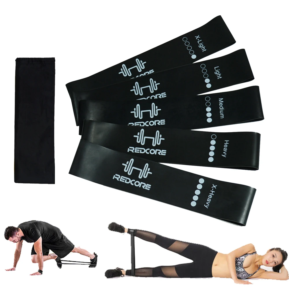 

Resistance Rubber Band Indoor Outdoor Fitness Equipment Yoga Pilates Gym Training Workout Elastic Bands 5 Level 10-50Lbs for Men