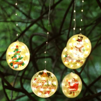 

Christmas LED String Lights USB Hanging Lights Christmas Home Room Garden Yard DIY Decoration Xmas Santa Claus Snowman
