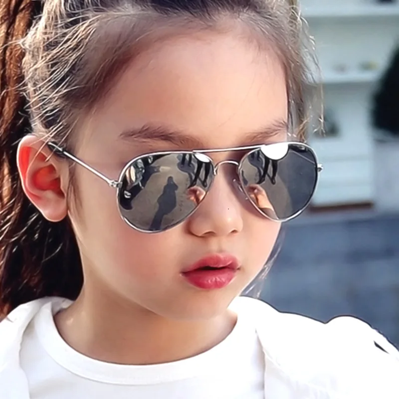 

Classic Sunglasses Girls Colorful Mirror Children Glasses Metal Frame Kids Travel Shopping Eyeglasses UV400