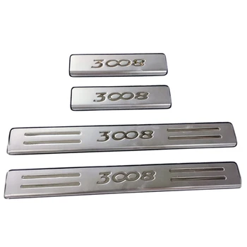 

For Peugeot 3008 Ii Gt 2016 17 2018 2019 Car Styling Stainless Door Sill Scuff Plate Pedal Guard Protector Stickers Trim