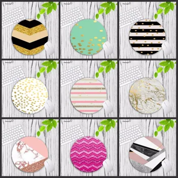 

XGZ Top Quality Modern Faux Gold Glitter Marble Mousepads Gamer Gaming Mouse Pads Round Mousepad Small Rubber 20X20CM Mouse Mat